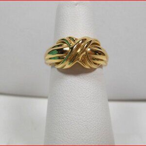 Tiffany & Co Paloma Picasso 18K Gold Ring Signature X Graffiti Collection Rare